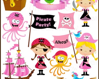 Pirate Girl- Png & Jpeg clip art images.