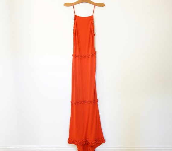 Vintage 1940s Evening Gown, Long gown With Train,