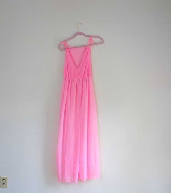 1960s Hot Pink Lounge Wear, Vintage Sheer Lingerie