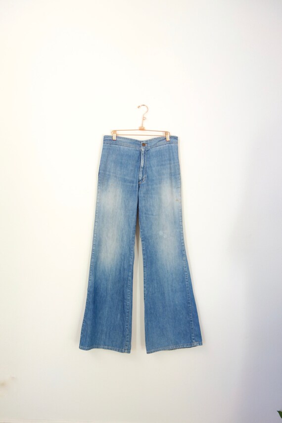 1970's Flares Bell Bottom Denim Jeans | High Waist