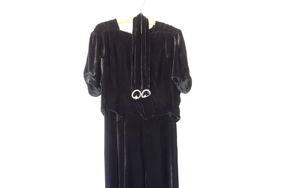 1920s Silk Velvet Dress, 20s Silk Velvet Evening D
