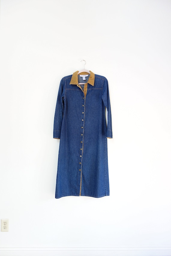 long sleeve blue jean dress
