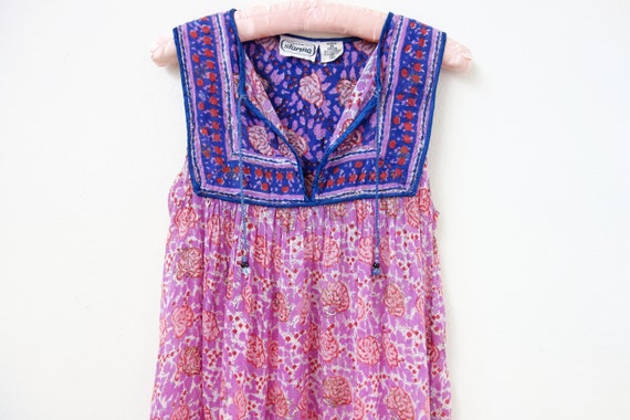SOLD-Vintage 1970s Starina India Cotton Gauze Dres