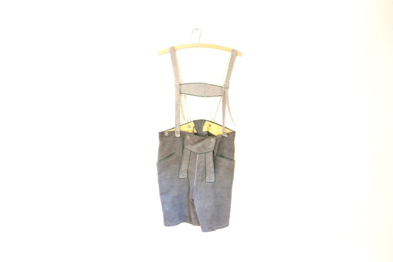 Vintage Lederhosen Suede Shorts With Suspenders, M