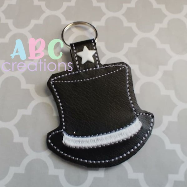 Top Hat, Hat, Key Chain, Key Fob, Snap Tab, ITH, Digital File, Embroidery Design
