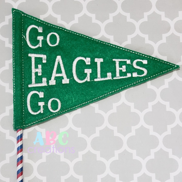 Go Eagles Go Team Wimpel Flagge, Flagge, Team-Flagge, Team Wimpel, Geist, Schule, ITH, digitale Datei, Stickerei-Design