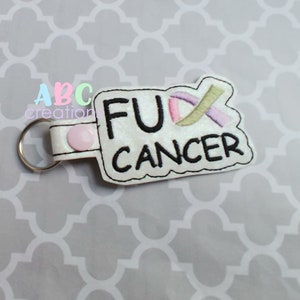 FU Cancer Ribbon Snap Tab, Cancer Awareness, Cancer Ribbon, Key Chain, Key Fob, Snap Tab, ITH, Digital File, Embroidery Design