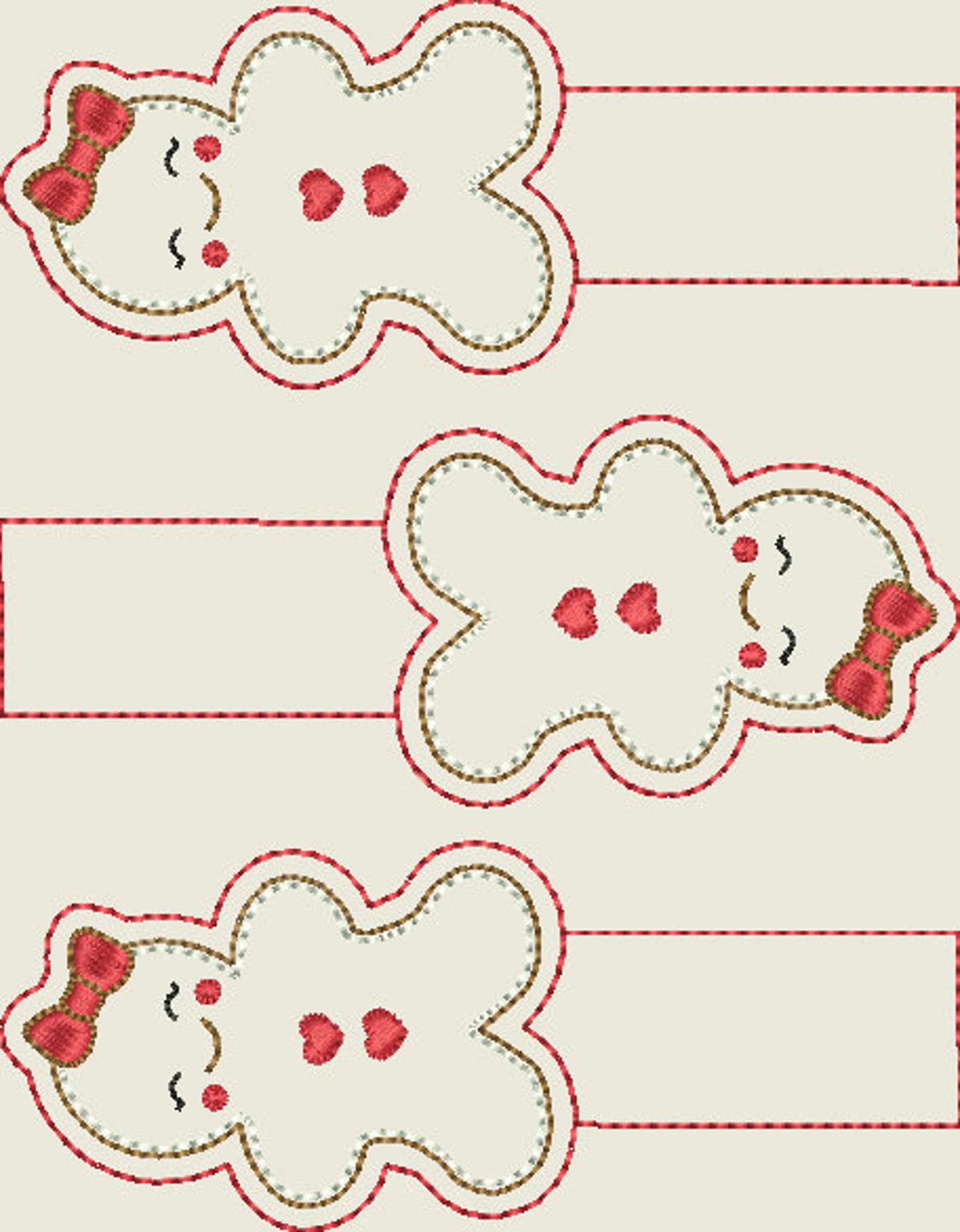 Gingerbread Bookmark Embroider Design Bundle File ITH in Etsy