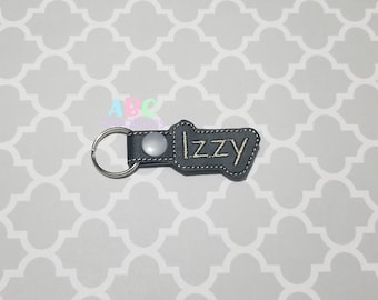 Izzy, Izzy Block, Block Custom, Custom Name, Key Chain, Key Fob, Snap Tab, ITH, Digital File, Embroidery Design