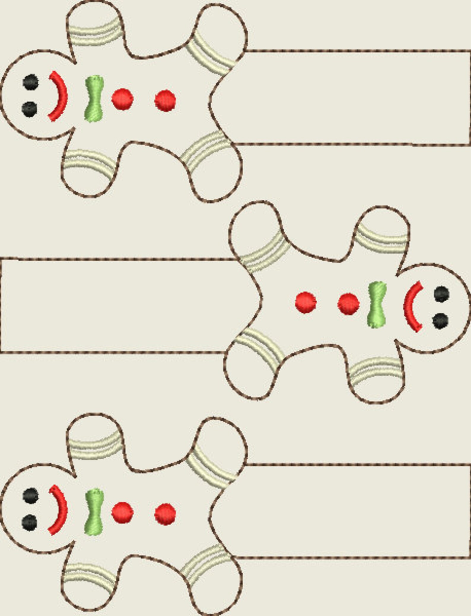 Gingerbread Bookmark Embroider Design Bundle File ITH in Etsy