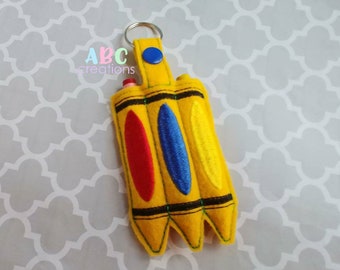 Crayon Holder Snap Tab Rivet, Eyelet, Grommet, Key Chain, Key Fob, Snap Tab, ITH, Digital File, EmbroideryDesign