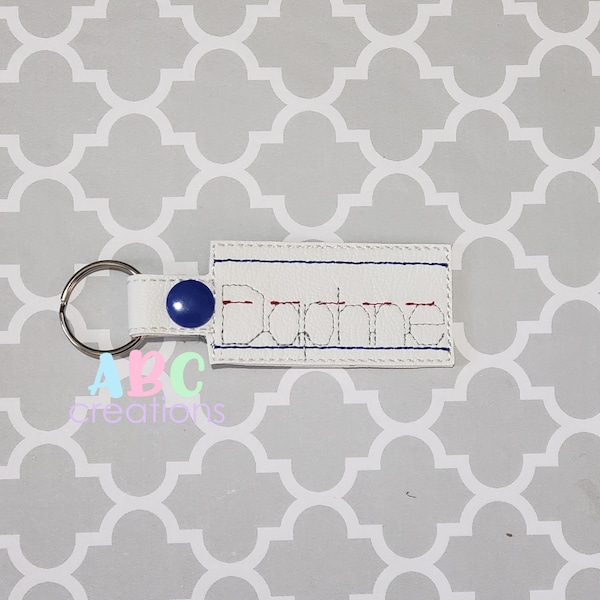 Wide Ruled Paper, Name Key Chain, Name Snap Tab, School, Key Chain, Key Fob, Snap Tab, ITH, Digital File, Embroidery Design