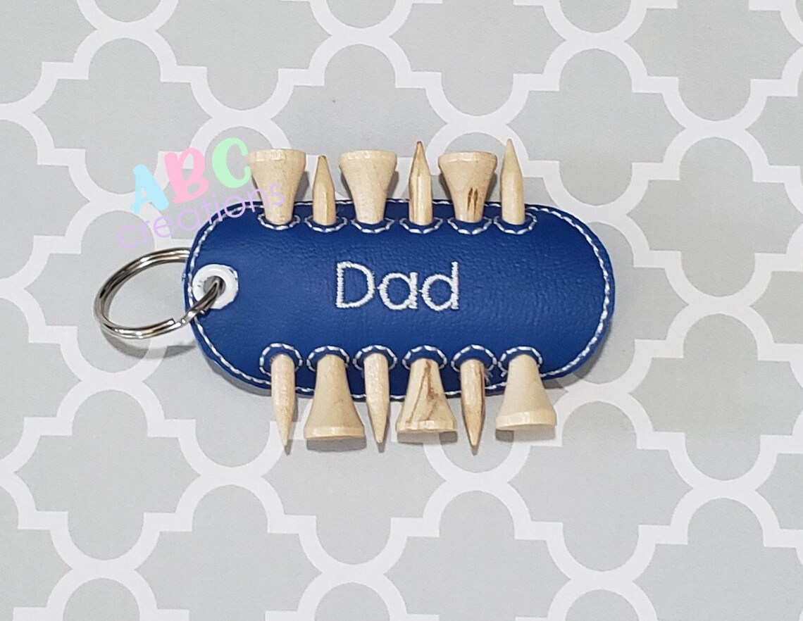 Golf Tee Holder Golf Fathers Day Rivet Key Chain Key Fob Etsy
