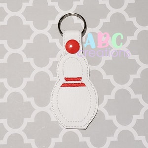 Bowling Pin, Bowling, Pin, Split, Key Chain, Key Fob, Snap Tab, ITH, Digital File, Embroidery Design