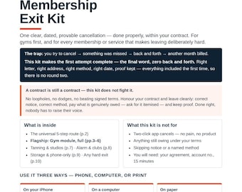 Cancel Gym Membership Kit | Gym Membership Cancellation Letter Template, Gym Cancellation Letter, Cancel Contract Letter, Fillable PDF