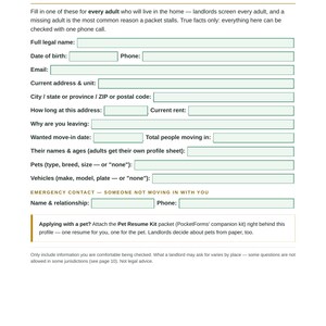 Renter Resume Kit | Rental Application Packet, Tenant Application Template, Tenant Profile, Renter Profile + References, Printable imagen 3