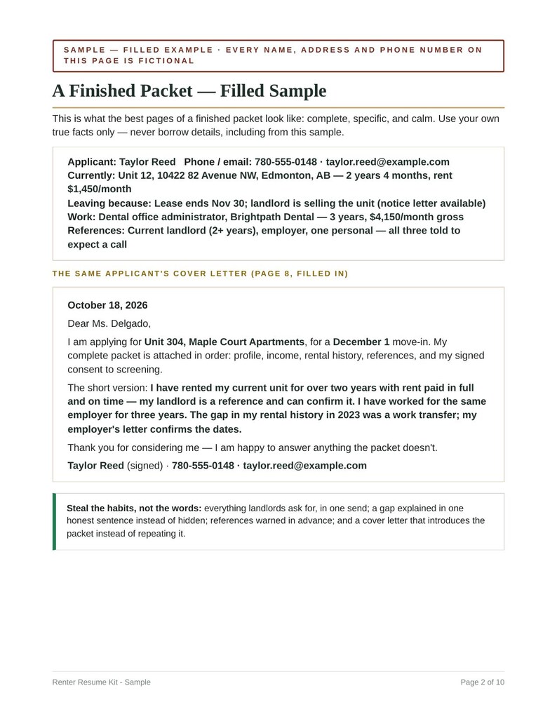 Renter Resume Kit | Rental Application Packet, Tenant Application Template, Tenant Profile, Renter Profile + References, Printable imagen 4