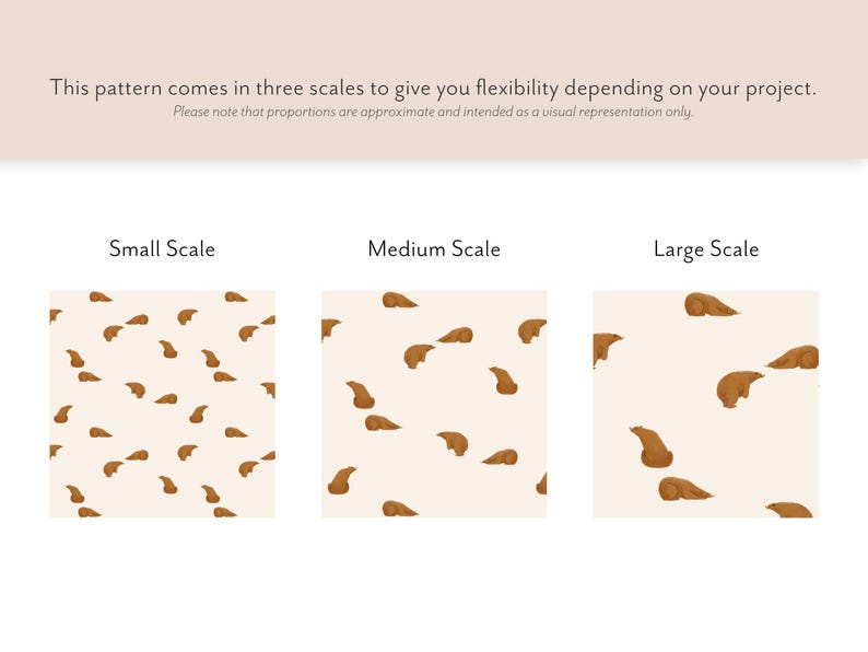 Minimal Woodland Bear Seamless Pattern Neutral Nursery Fabric Digital ...