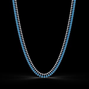 19.4 CTW Pear & Round Colorstone Tennis Necklace