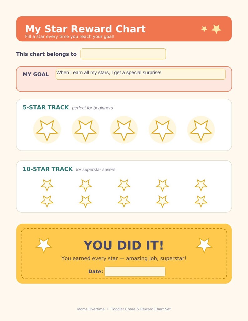 Toddler Chore Chart Printable | Editable Reward Chart, Morning Routine ...