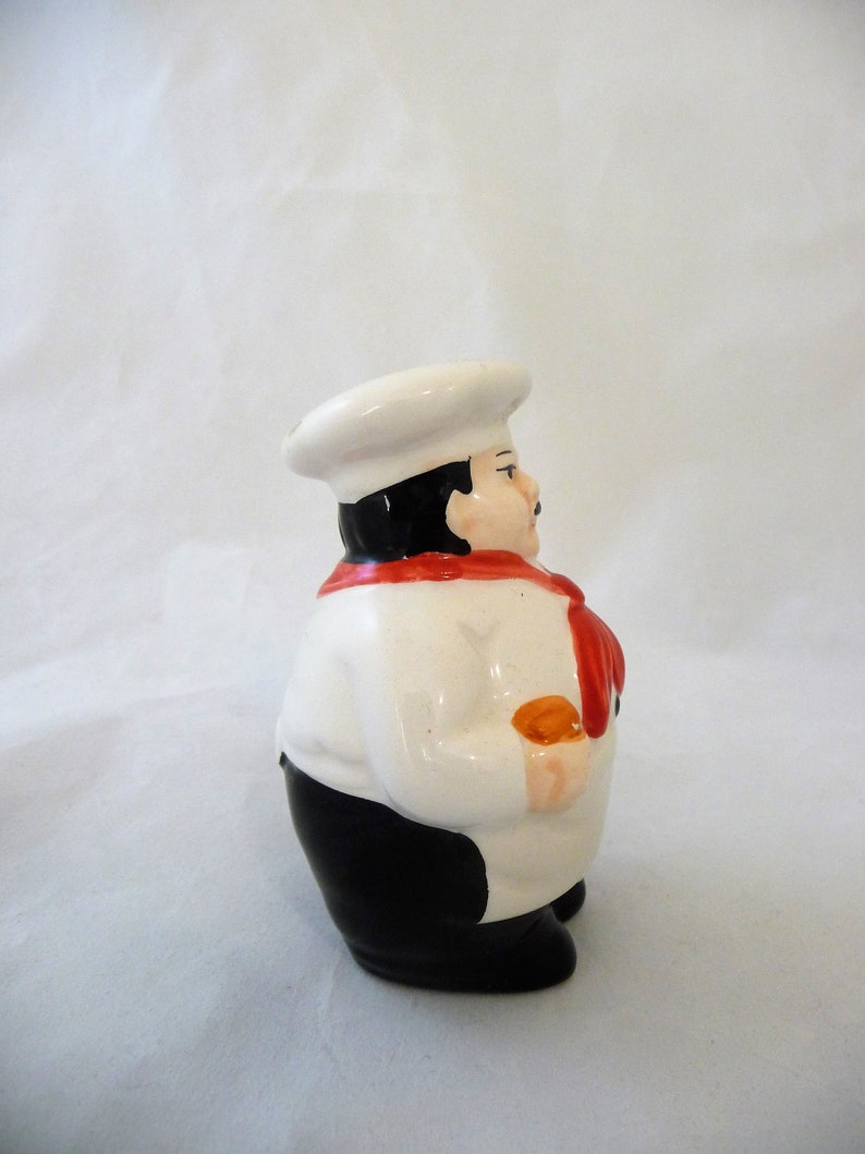 Vintage FAT ITALIAN CHEF Pepper Shaker Black Mustache Chef Etsy