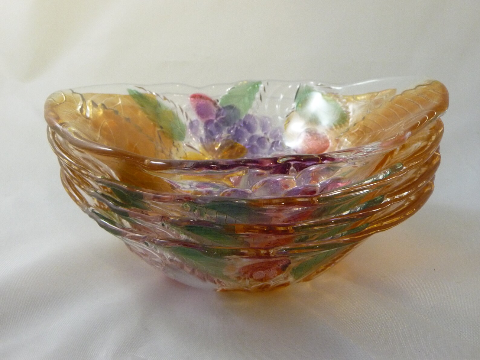 Vintage Glass Salad Bowl Set SOGAMIKASA Decorated With Etsy
