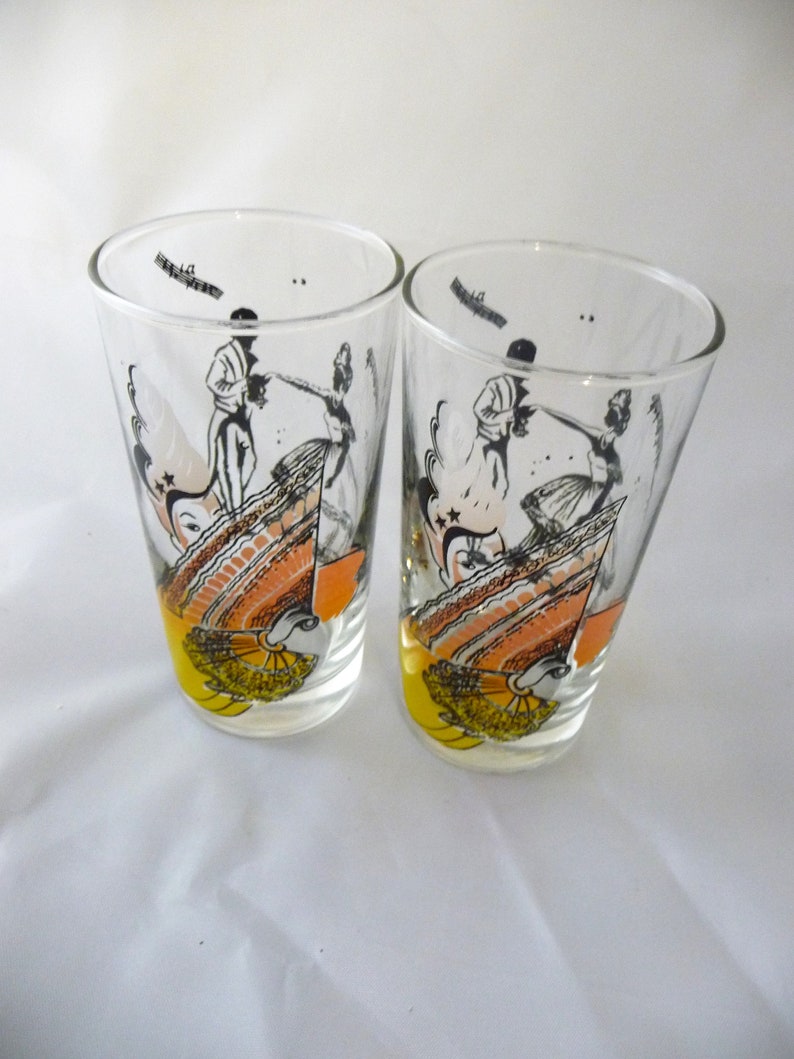 Vintage FLAMENCO DANCERS GLASSES Spanish Dancers Musical Etsy