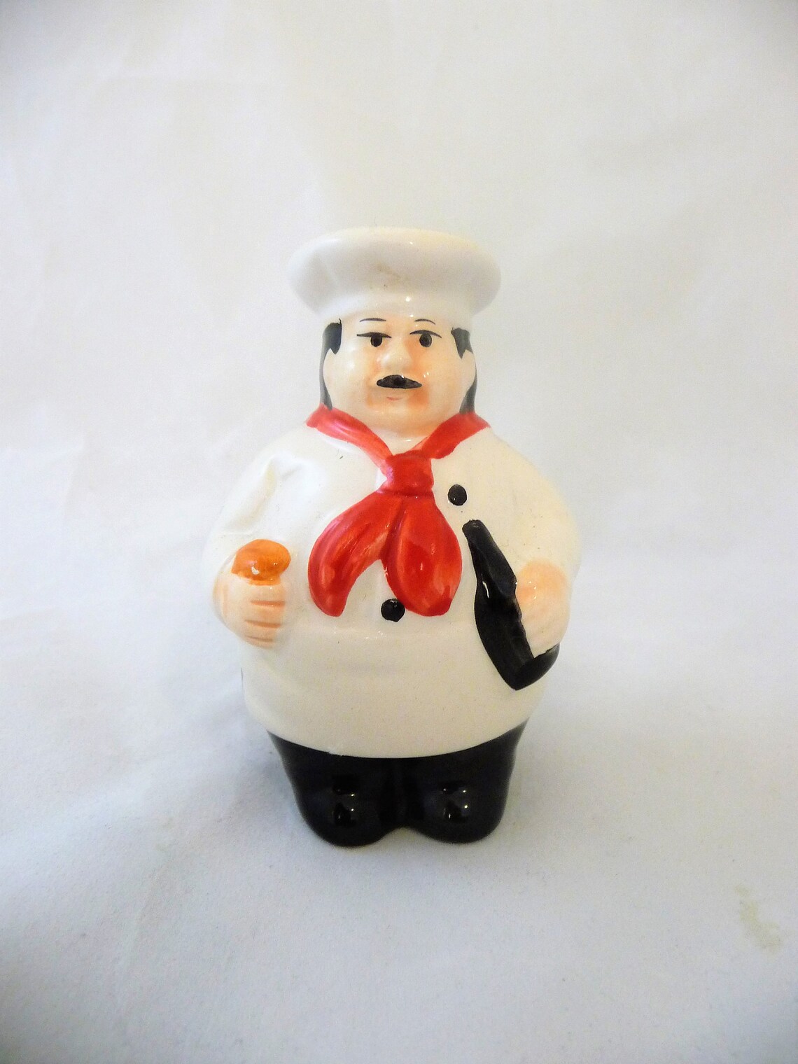 Vintage FAT ITALIAN CHEF Pepper Shaker Black Mustache Chef Etsy