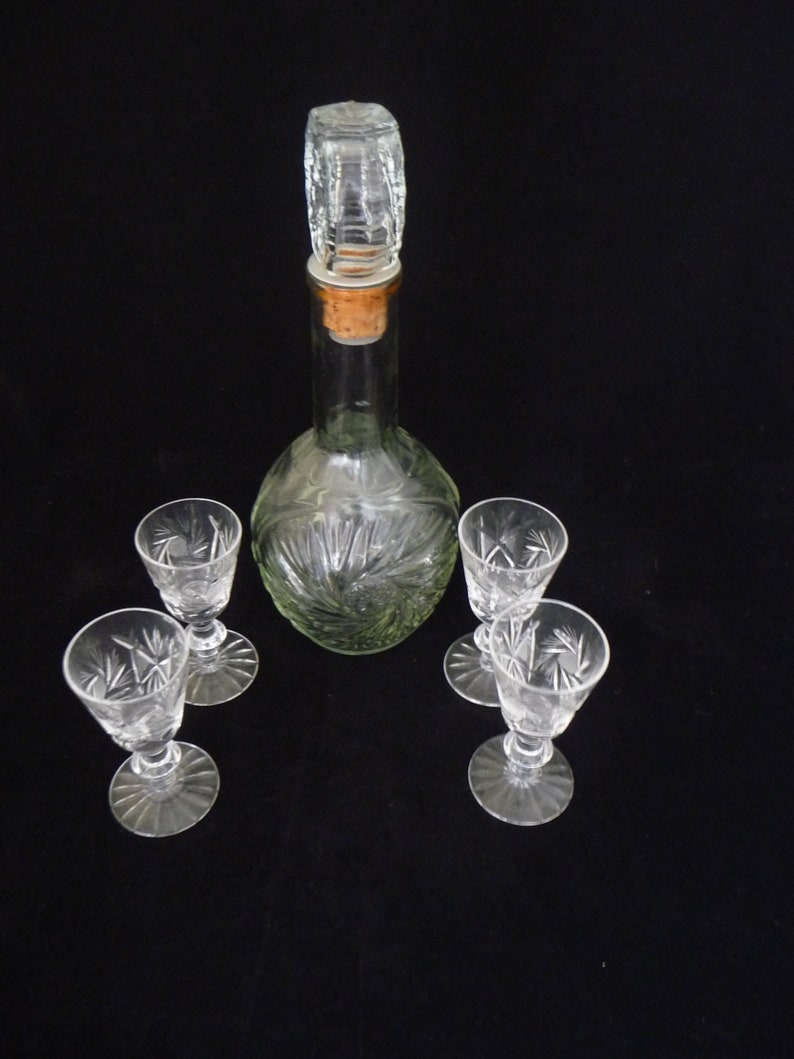 Vintage Pinwheel Crystal Liqueur Glasses Potter Distilleries Etsy