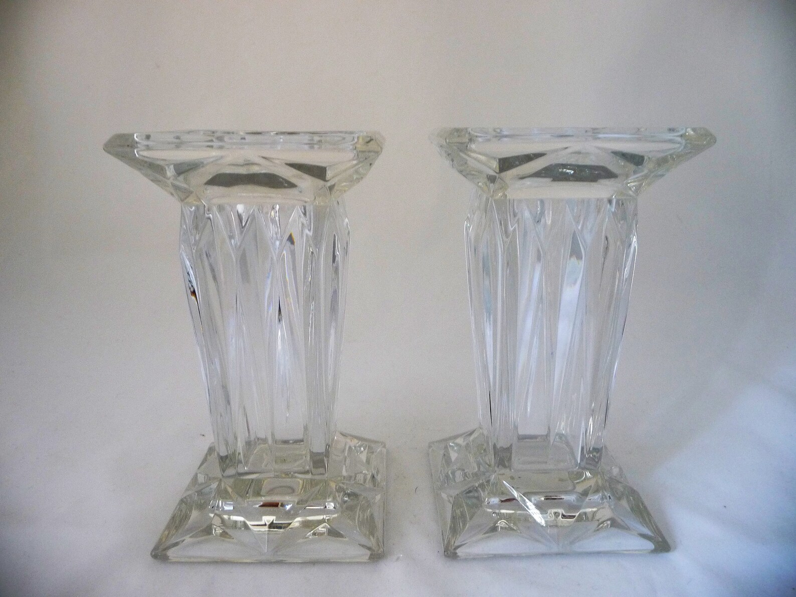 Vintage GORHAM Lead Crystal Column Vases Made In Germany Etsy