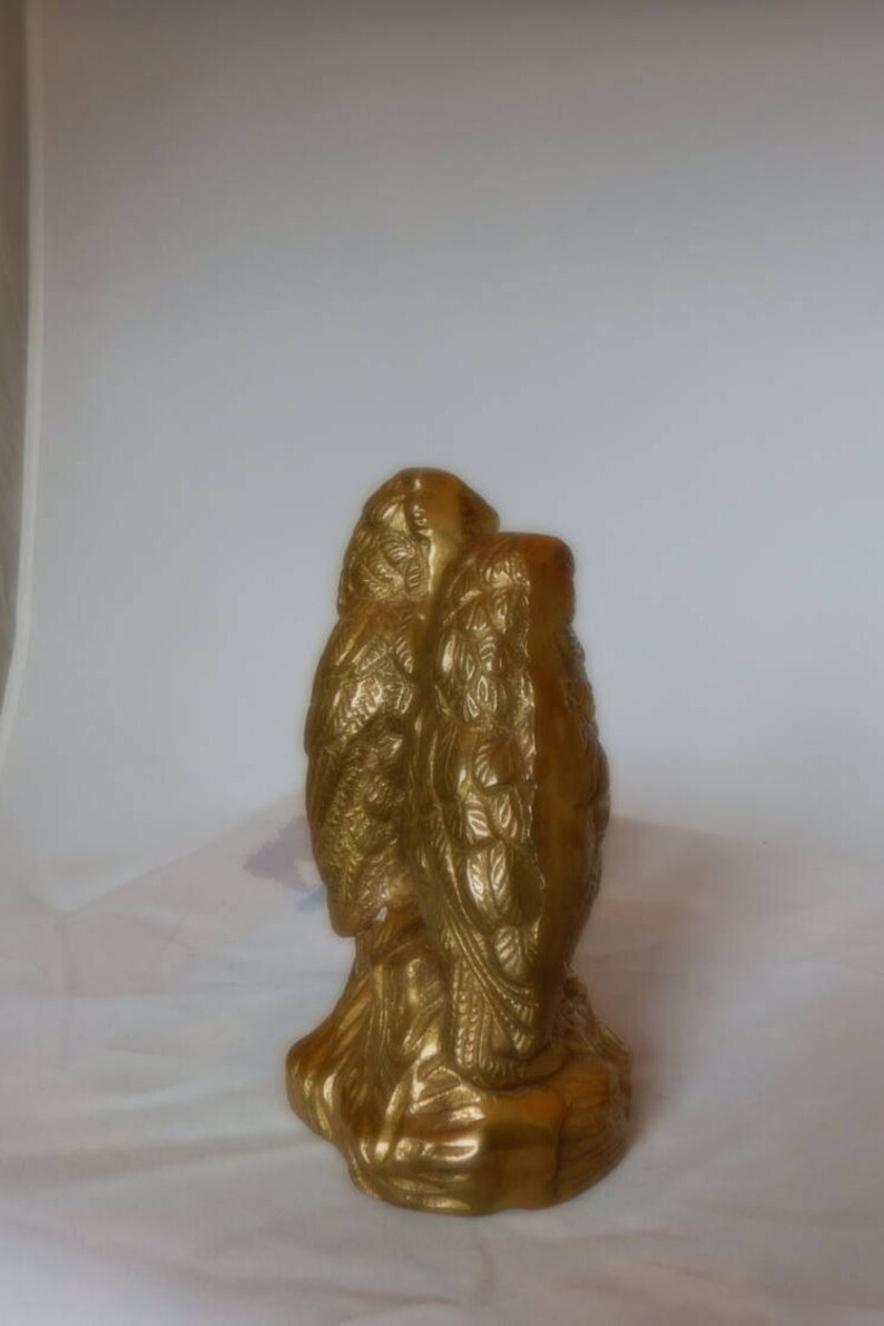 Vintage SOLID BRASS OWLS On A Log Nocturnal Brass Log Saltofmotherearth Office D\u00e9cor Brass Collectible Night Owl