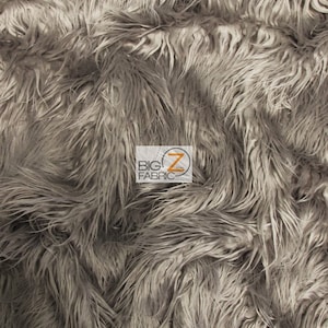 Solid Mongolian Faux Fur Fabric - OYSTER - Sold By The Yard 64&quot; Width Costumes Accessories Clothing Blankets Fashion Rugs