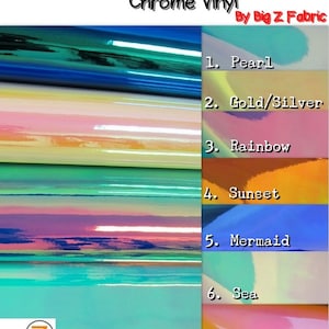 DuroLast™ Holographic Multi-Color Chrome Vinyl Fabric - 7 COLORS - By The Yard DIY Upholstery Accessories Applications Shiny Luminous