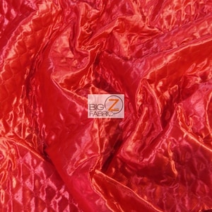 Quilted Stamped Diamond Batting Fabric - RED - Sold By The Yard 58&quot; Width