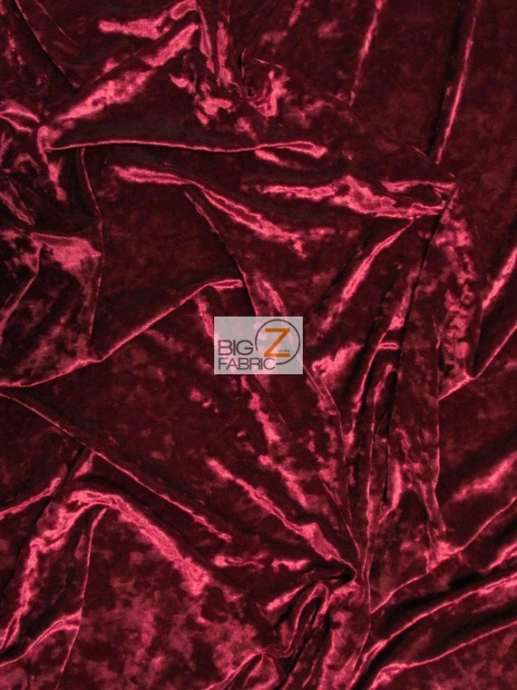 Crushed Stretch Velvet Costume Fabric - BURGUNDY - 54"/55" Width Sold By The Yard