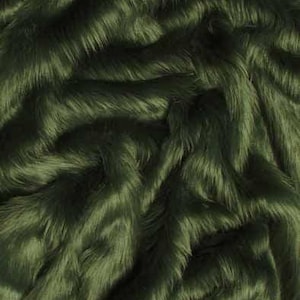 Solid Shaggy Faux Fur Fabric - HUNTER GREEN - Sold By The Yard 60&quot; Width Coats Costumes Scarfs Rugs Props Long Pile