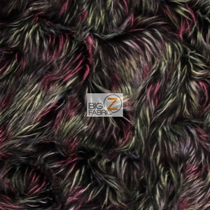 Fireworks Shaggy Faux Fur Long Pile Fabric - MULTI #3 - By The Yard DIY Costume Clothing Accessories Scarf Coats Rugs