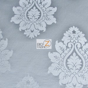 Damask Polyester Tablecloth Cover Decoration Fabric - SILVER - Sold By The Yard 58&quot; Width Sofa Curtains