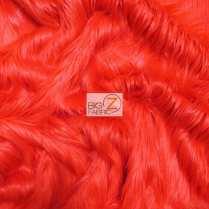 Solid Gorilla Monkey Shaggy Faux Fur Fabric - RED - By The Yard Coats Scarf Rugs Costumes Accessories Clothing