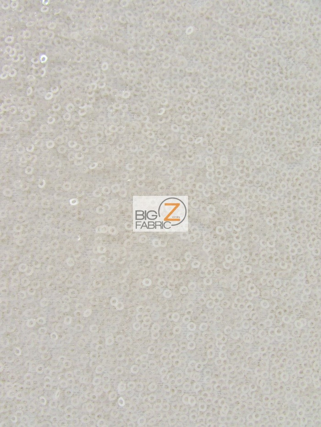 Mini Disc Sequin Nylon Mesh Fabric - SHINY IVORY - 54