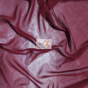 Solid Hi-Multi Chiffon Dress Fabric - BURGUNDY - 58&quot; Width Sold By The Yard