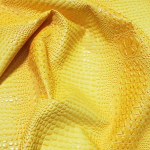 Florida Gator 3D-vinylstof met reliëf - REPTIELGEEL - op maat gesneden krokodil 2 tinten kunstleer bekleding accessoires