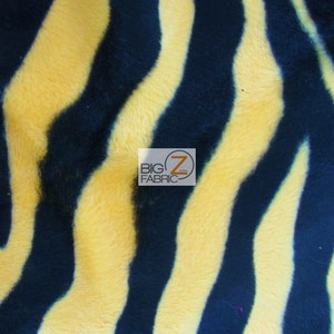 Zebra Print Velboa Kunstpelz - gelb/schwarz big Stripe - 58"/60" Breite verkauft Bulk Stock