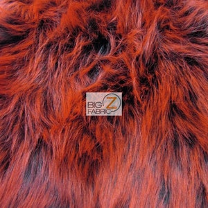 Candy Shag Faux Fur Fabric - BLACK/RED SPIKES - By The Yard 66&quot; Width Coats Costumes Scarfs Rugs Props Shaggy