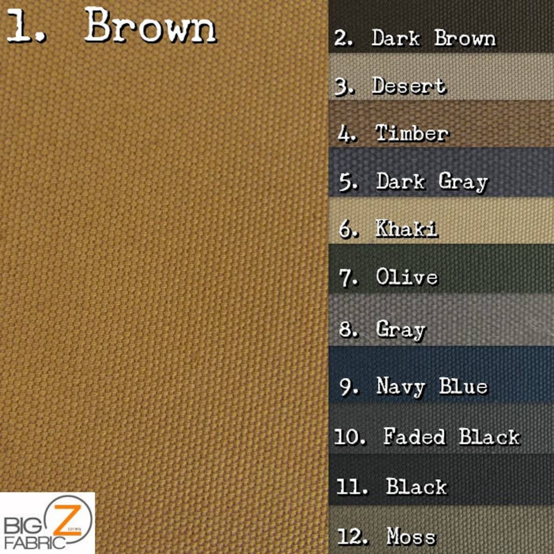 Solid Cotton Duck Canvas Fabric - 12 COLORS - by the Yard DIY Clothing ...