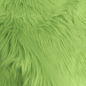 Tissu Solid Shaggy Fausse Fourrure - WASABE GREEN - Vendu par yard 60 » Largeur Manteaux Costumes Foulards Tapis Accessoires Long Pile