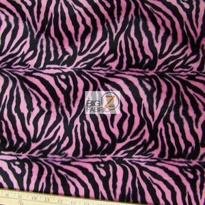 Zebra Print Velboa Faux Fur - Pink/Black Small Stripe - 58&quot;/60&quot; Width Sold cut to talla