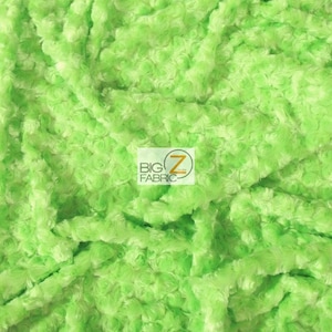 Rose/Rosette Minky Cuddle Fabric - LIME GREEN - 58/60&quot; Wide By The Yard Baby Soft Blanket Crafts Decor