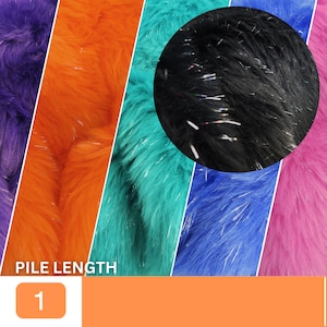 Tinsel Tip Short Shag Faux Fur - 16 COLORS - Sold By The Half/Full Yards Sparkle Tinsel Fur Coats Costumes Scarfs Rugs Props Short Pile