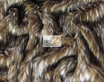 Faux Fake Fur Animal Long Pile Coat Costume Fabric - TIMBER WOLF - corte a medida / Ecoshag™ Accesorios de ropa Alfombras de bufanda